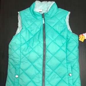 Girls mint fleece lined vest